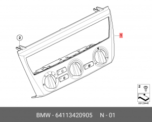 Панель управления климатом в салоне 64 11 3 420 905 BMW