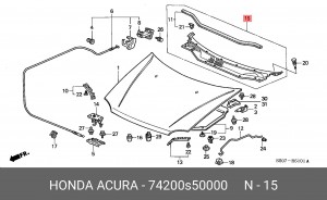Водосток - жабо ветрового стекла 74200S50000 HONDA
