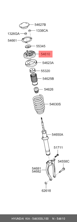 Опора амортизатора подвески 546303L100 MOBIS