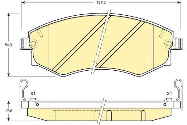 Комплект тормозных колодок, диско 6131699 GIRLING