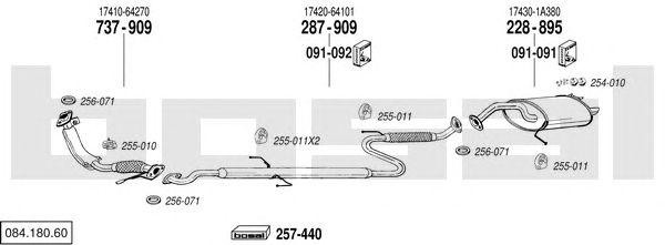 Система выпуска ОГ 08418060 BOSAL
