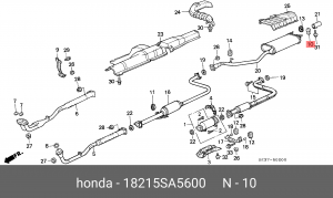 Кронштейн, система выпуска ОГ 18215SA5600 HONDA