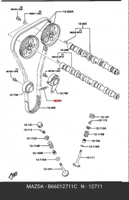 Пружина B66012711C MAZDA