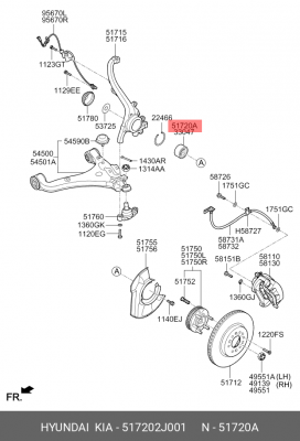 Подшипник ступицы колеса 517202J001 HYUNDAI KIA