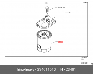 Топливный фильтр 23401-1510 HINO