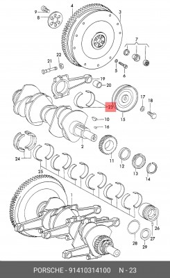 Шатунный подшипник 91410314100 PORSCHE