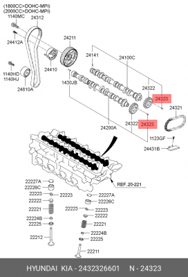 Шпонка 2432326601 HYUNDAI KIA