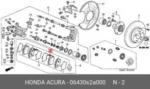 Комплект тормозных колодок, диско 06430-S2A-000 HONDA