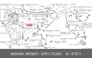 Датчик, частота вращения колеса 47911-70J00 NISSAN