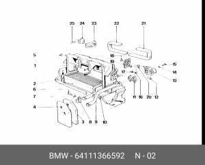 Теплообменник, отопление салона 64 11 1 366 592 BMW