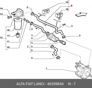 Топливопровод 46559844 ALFA FIAT LANCIA