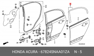 Накладка двери 67824SNAA01ZA HONDA