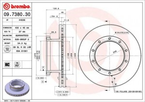 Тормозной диск 09.7380.30 BREMBO