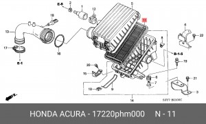 Воздушный фильтр 17220PHM000 HONDA