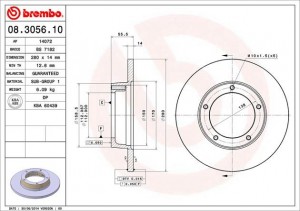 Тормозной диск 08.3056.10 BREMBO