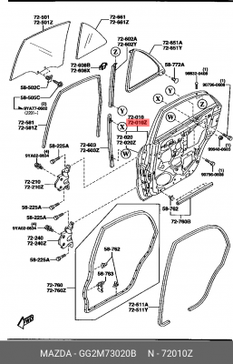 Дверь задняя GG2M73020B MAZDA