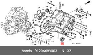 Уплотняющее кольцо, дифференциал 91206689003 HONDA