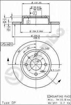 Тормозной диск 08.5211.10 BREMBO