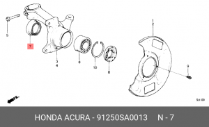 Комплект подшипника ступицы колеса 91250SA0013 HONDA