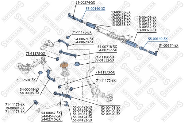 Тяга рулевая 55-00140-SX STELLOX