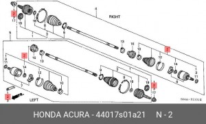 Пыльник ШРУСа (комплект) 44017S01A21 HONDA