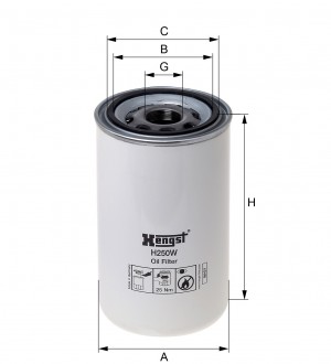 Масляный фильтр H250W HENGST