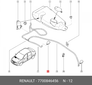 Форсунка стеклоомывателя 7700846456 RENAULT