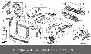 Усилитель бампера 04601SZAA00ZZ HONDA