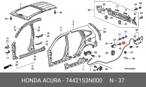 Пружина подвески 74421S3N000 HONDA