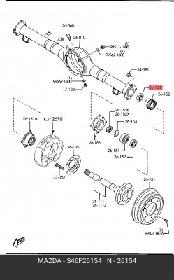 Комплект подшипника ступицы колеса S46F26154 MAZDA