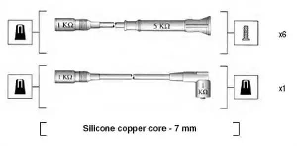 Ккомплект проводов зажигания 941075180556 MAGNETI MARELLI