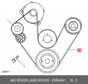 Поликлиновой ремень ERR4461 LAND ROVER
