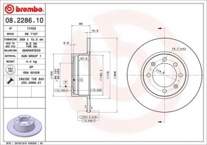 Тормозной диск 08.2286.10 BREMBO