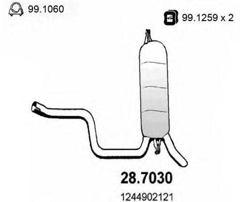 Глушитель выхлопных газов конечный 287030 ASSO