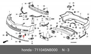 Накладка противотуманной фары 71104SNB000 HONDA