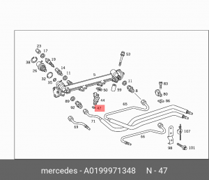 Кольцо уплотнительное A0199971348 MERCEDES BENZ