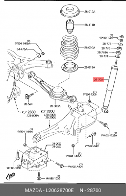 Амортизатор подвески L20628700E MAZDA
