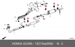 Кронштейн, система выпуска ОГ 18215SA0960 HONDA