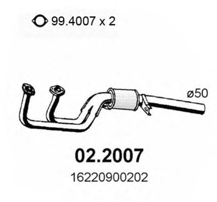 Предглушитель выхлопных газов 022007 ASSO