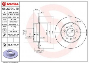 Тормозной диск 08.6704.10 BREMBO