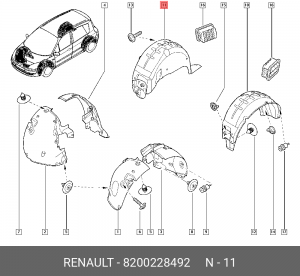 Подкрылок 8200228492 RENAULT