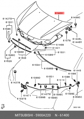 Капот 5900A220 MITSUBISHI