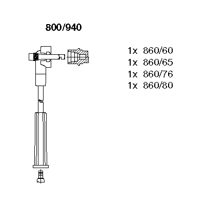 Ккомплект проводов зажигания 800940 BREMI