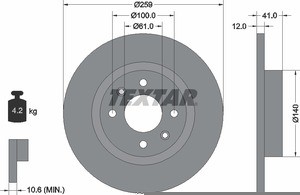 Диск тормозной 92175100 TEXTAR