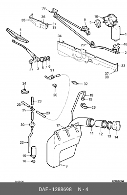 Щетка стеклоочистителя 1288698 DAF