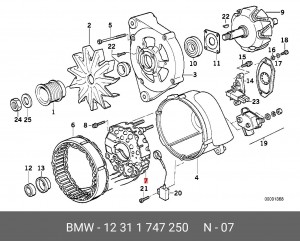 Выпрямитель, генератор 12 31 1 747 250 BMW