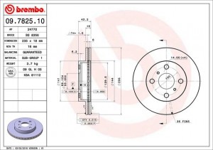 Тормозной диск 09.7825.10 BREMBO