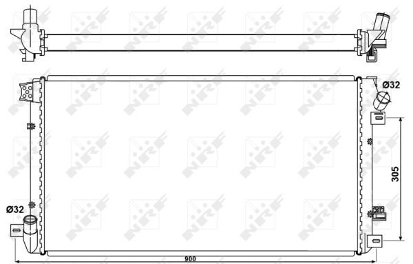 Радиатор, охлаждение двигател 507344 NRF