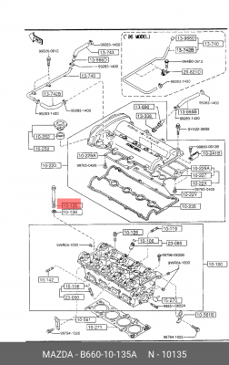 Болт головки цилидра B660-10-135A MAZDA
