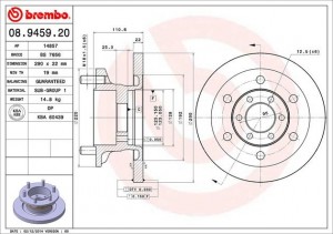 Тормозной диск 08.9459.20 BREMBO